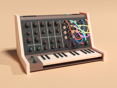 analog 3d 3d art analog art band blender design edm electronic gig illustration keyboard lcd soundsystem moog music piano synthesizer vector