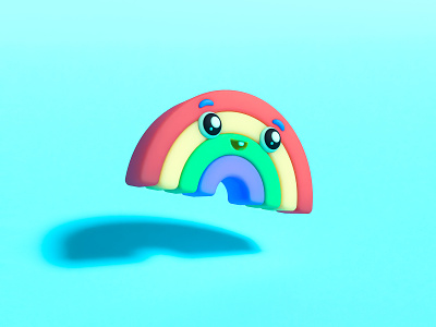 rainbow 3d 3d art blender cartoon character color colors cute design illustration logo rainbow shader toon