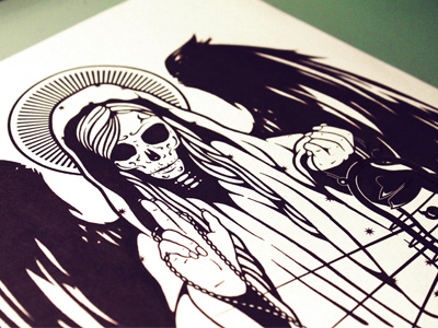 Santa Muerte WIP girl illustration mary mexican religion skeleton skull sugarskull