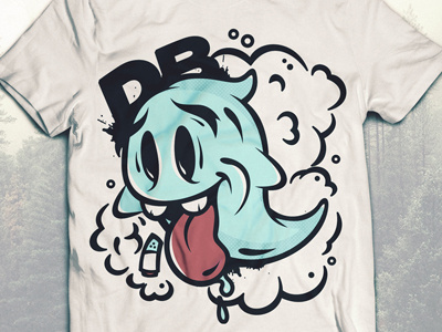 Dying Breed Smoking Ghost Shirt apparel cartoon character cigarette cloud ghost illustration shirt smoke sticker