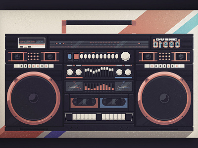 Dying Breed Ghetto Blaster 2 boombox illustration interface music poster print speaker stereo ui vector