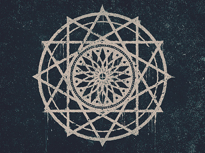 with the lord as my shepherd black cross icon illustration logo pentagram religion star symbol texture white
