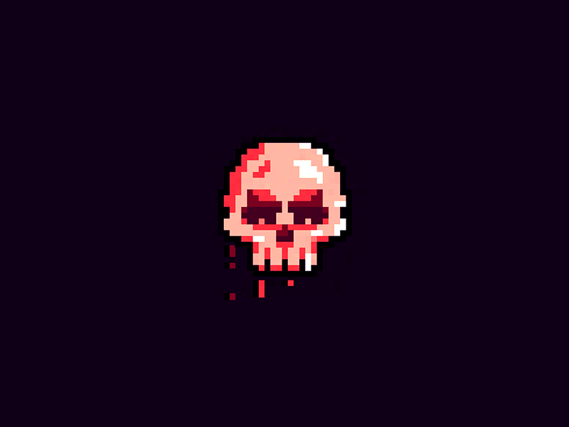 Pixel Skull art blood game illustration pixel skull video game