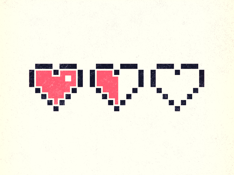 Half Full / Half Empty animation gif heart illustration pixel pixel art