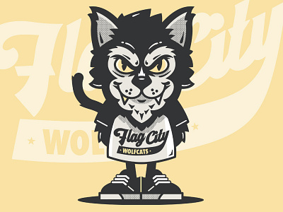 Mascat lol baseball cartoon cat character illustration kitty mascot script shirt shoes sneakers typography