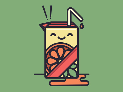 Juice? No thanks, I'm not thirsty. cartoon character drink face illustration juicebox logo orange vector