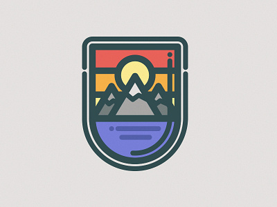 MTNS badge camping forrest hiking illustration logo mountain nature patch retro sun vintage