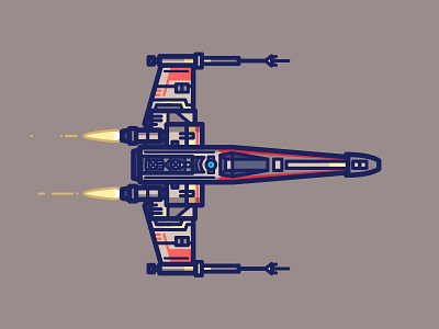 X Wing a new hope art droid empire illustration r2d2 robot ship spaceship star wars vector
