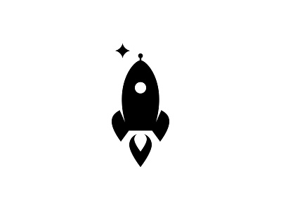 Space art flame icon illustration logo moon rocket space spaceship star