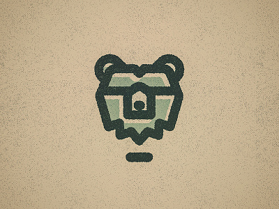 Bur art badge bear camping hiking icon illustration logo mountains nature
