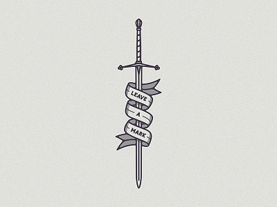Longsword banner blade cards halftone illustration knife logo medieval stamp sword texture typography