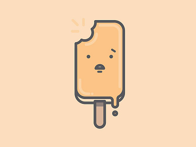 When someone takes a bite out of you. bite cartoon creamsicle drip face hurt illustration melt orange popsicle sad vector