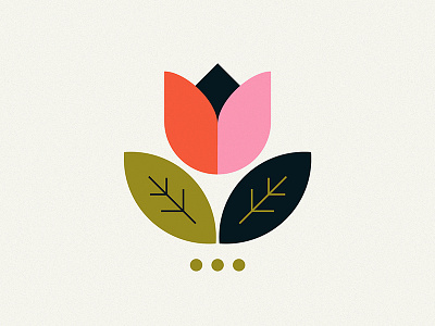 Flower colors cute flower icon illustration leaf leaf logo logo retro tulip vintage