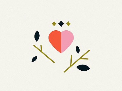 heart branch heart icon illustration illustration challenge logo retro vintage wood