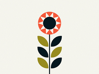 Sunflower art design flower icon illustration logo retro sun vintage