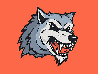 Wolf apple art cartoon character design dog icon illustration logo procreate retro teeth vector wolf