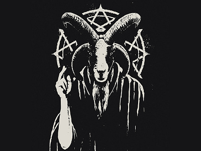 Heretic apple apple pencil art beast black character design devil goat hand illustration metal pentagram procreate robe satan