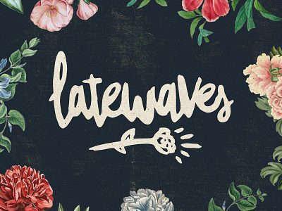 latewaves logo 2 art band design flower icon illustration logo mark music print retro texture typography vector vintage