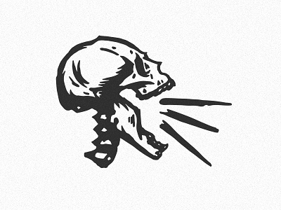 ouch! art cartoon character design icon illustration logo print retro scream skeleton skull texture vector yell