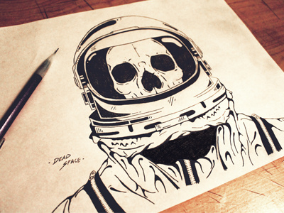 Dead Space character illustration skull space