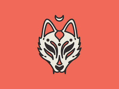 Fox :) art cartoon character design fox icon illustration japanese logo moon vector