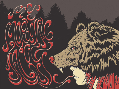 My Morning Jacket Poster bear character girl illustration typography