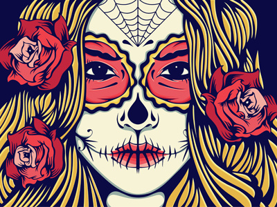 Sugar Skull Girl Color by Rick Calzi on Dribbble