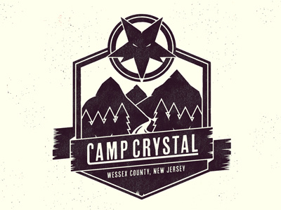 Camp Crystal Badge camp friday the 13th illustration jason logo