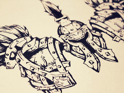 Quick Armor Sketch armor helmet illustration shoulders wow