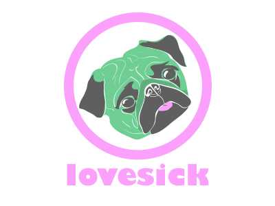 Pug Sick lovesick pug love valentine
