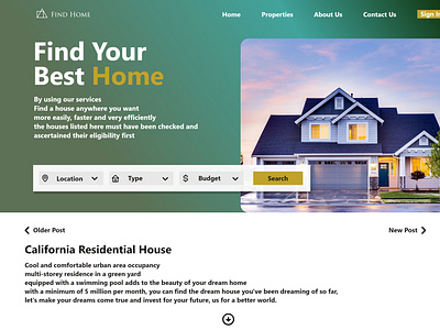 UI Design Website Find Your Best Home