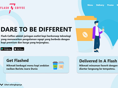 UI Design Website Flash Coffe adobe xd design figma graphic design ui uiux uiux design website design