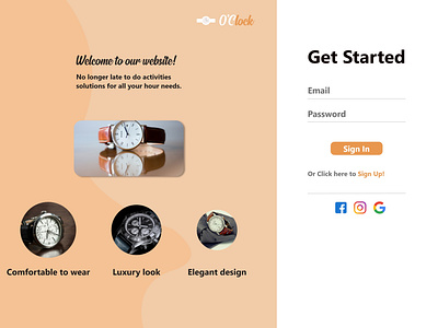 UI Design Website O'Clock