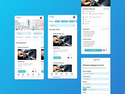 Ticlick Aplication carworker clean design uidesign uxdesign work to japan worker