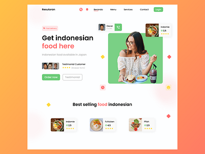 Website Resutoran cleandesign exdesign food foodapp uidesign websitefood