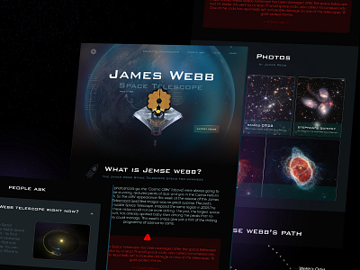 James Webb web site app design graphic design typography ui ux