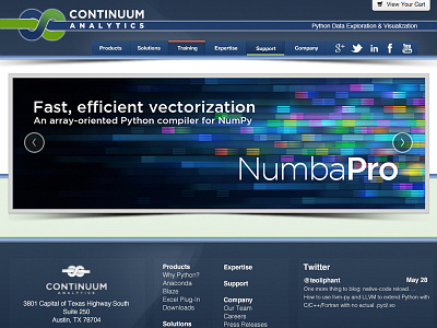Continuum Analytics web site branding css html twitter bootstrap web design