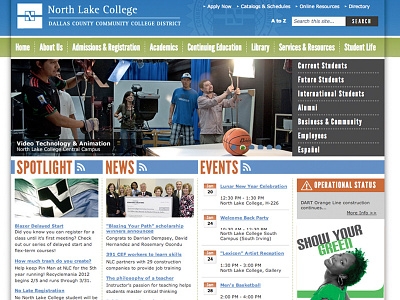 North Lake College, 2011 css html information architecture javascript user experience web site design