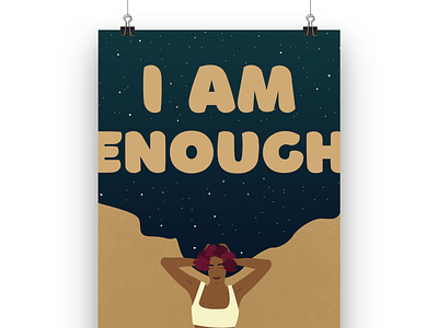 I am Enough design illustration print