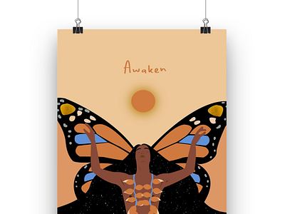 Awaken design illustration print