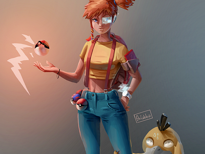 Pokémon fan art character character design concept art illustration misty pokemon psyduck