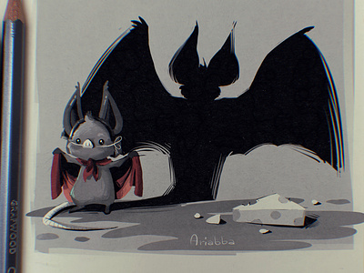 Bat bat character design draw drawing illustration inkdrawing inktober mouse rat