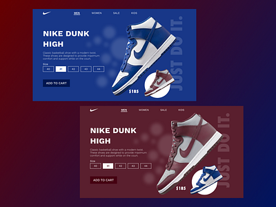 Nike Shoes Shop (red/blue) blue design nike red shoes shop ui website