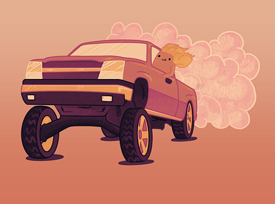 Butter Bean Burnout cartoon character design cute illustration truck