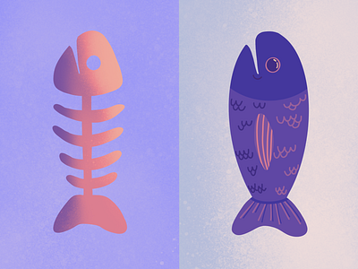 Fishy cartoon character design illustration