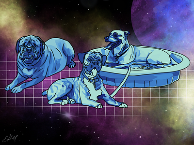 In a galaxy… cartoon character design cute design illustration pet portrait portrait