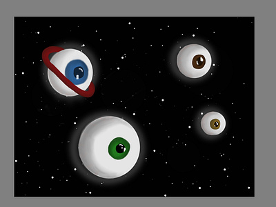 Space Eyeballs design illustration space