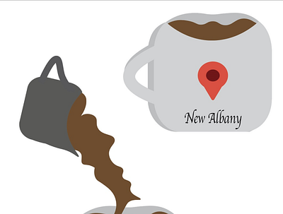 Brew Albany Coffee Shop Logo branding design illustration logo