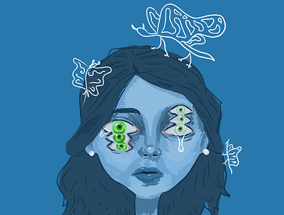 sad girl shit design illustration