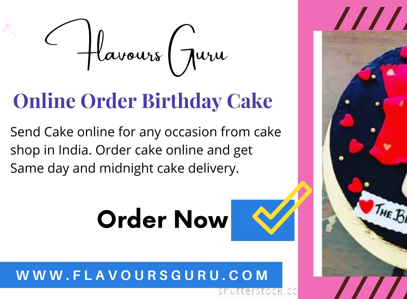 Online Order Birthday Cake with Name in Delhi NCR Flavours Gur by